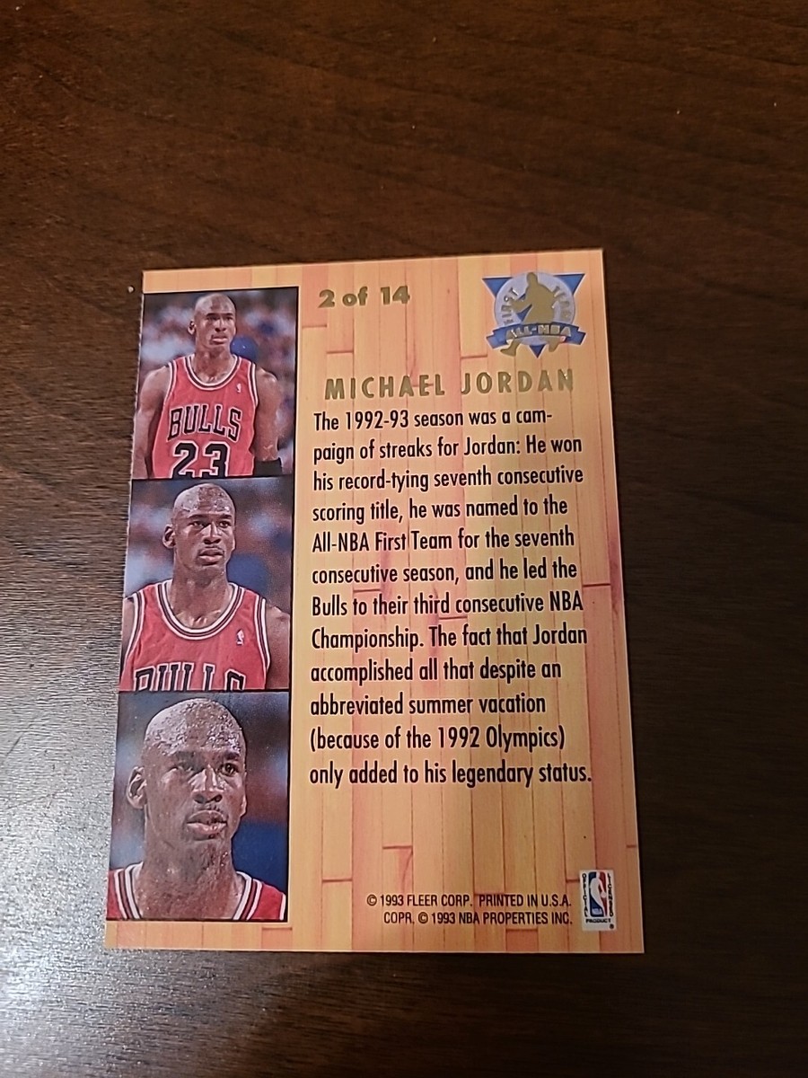 Nice 1993 -94 Fleer Ultra Michael Jordan All NBA Insert Card