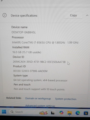 Lenovo ThinkPad Yoga L390 TOUCN SCREEN 14" i7-8565U 16GB RAM 256GB Full HDMSL21 - Picture 7 of 17