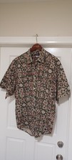 Vintage GUESS Georges Marciano USA Made XL Abstract Short Sleeve Button Up NICE!