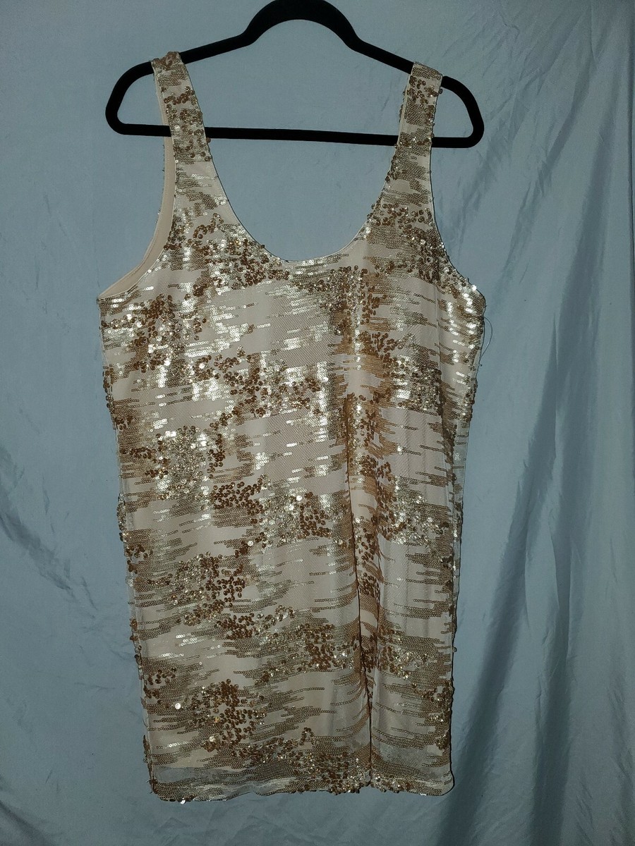 green emerald velvet dress Mew Mews Tobin Sequin Fringe Metallic Dress in Gold main image 1