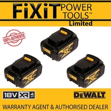 DeWALT 3 x DCB182 XR 18V 4.0AH Lithium Ion Genuine Slide Battery Pack + Fuel ...
