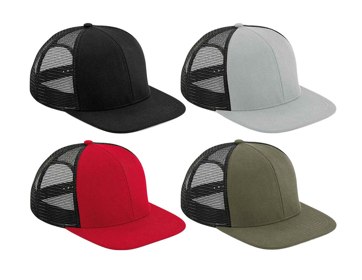 Gorra Trucker De Pico Plano Beechfield Original De 6 Paneles