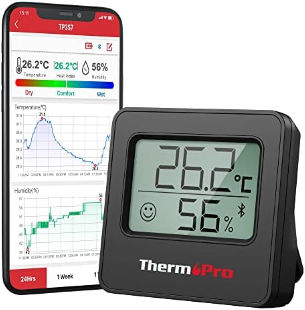 ThermoPro TP357 Termometro Ambiente 80 Metri Bluetooth Interno Ricezione con APP