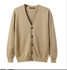 Men Knitted Cardigan Sweater Knitwear Jacket V Neck Button Down Casual Winter
