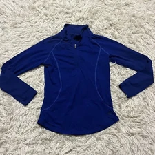 Girl’s Blue Horze Long Sleeve Horseback Riding Winter Shirt