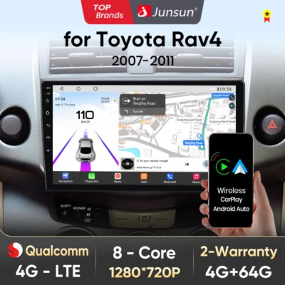 DAB+ 4+64G Für Toyota RAV4 2005-2013 Autoradio Android 13 Apple Carplay GPS Navi - Bild 1 von 4