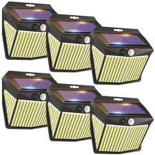 412 LED Solar Wall Lights PIR Motion Sensor Outdoor Garden Street Security Lamp
