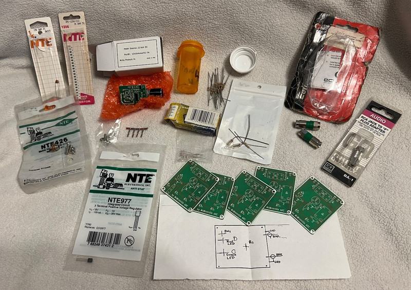 Lot HAM RADIO Electronic resistors 12V Dimmer Board RCA jack F RG6Q NTE 977 426