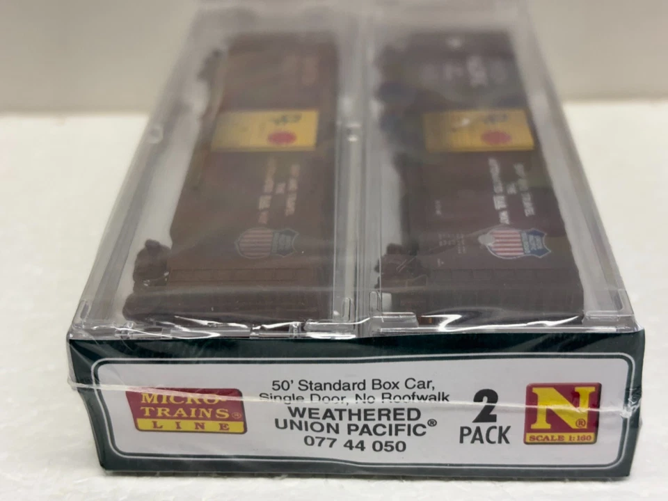 N Scale Micro Trains MTL 077 44 050 Union Pacific Weathered Box Car 2-Pack - Image 2 of 3