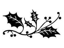 Holly Berry Leaves Vintage Christmas Holiday Décor Car Vinyl Decal Sticker