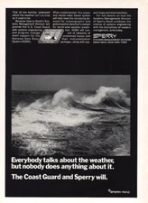 1969 Sperry: Everybody Talks About the Weather Coast Guard Vintage Print Ad