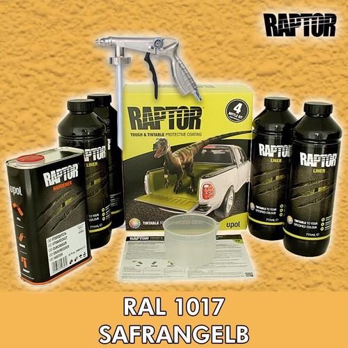 Juego de 4 recubrimientos de pintura Raptor + pistola UBS/tintable, negro, colores RAL/UPOL - Imagen 31 de 204