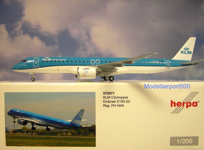 Herpa Wings 1:200 Embraer E195-E2 KLM Cityhopper        572071 Modellairport500