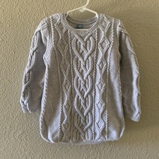 Baby Gap Girl's Sz 5 Gray Tunic Chunky Cable Knit Thick Pullover Sweater