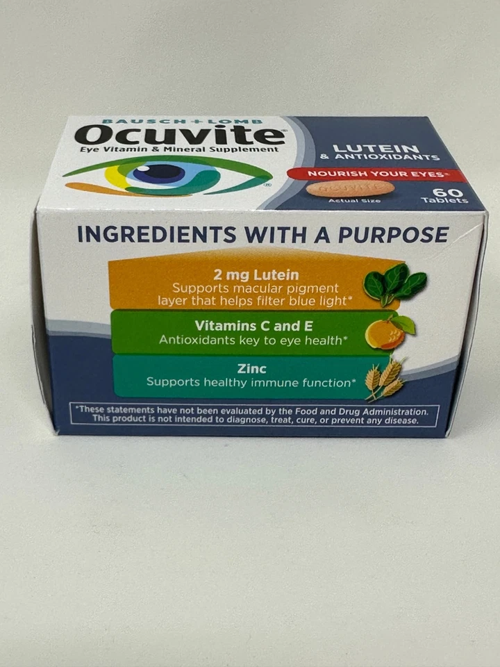 Bausch + Lomb Ocuvite Suplemento Vitamínico y Mineral Ojo Comprimidos Originales 60 ct Foto 2 de 4