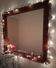 Vintage Very Large Wooden Frame Mirror