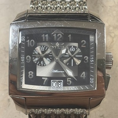 Invicta Vintage Collection 3398 Cuadro Nuovo Alarm Watch Big Date Shark Mesh 