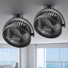 2-Pack Magnetic Cruise Ship Approved Fan, 12000mAh Battery Operated Fan with ...