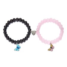 Butterfly Matching Bracelets Butterfly Heart Beaded Stretch Bracelets Charm Frie