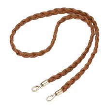 Braided Purse Straps 49.2 Inch PU Woven Crossbody Bag Strap Replacement Brown