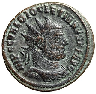 Moneta romana CRISTIANI PERSEGUITATI con certificato COA Diocleziano TETRARCHIA EPOCA