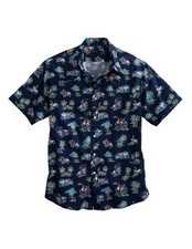 Tin Haul Western Shirt Mens S/S Tropics Blue 10-002-0064-0216 BU