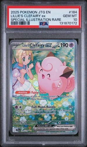 2025 Pokemon Journey Together Lillie's Clefairy Ex #184 PSA 10 Sp. Illus. Rare