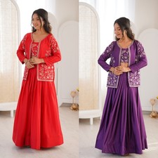 Women Lehenga Choli With Koti Party Wear Indian Designer Dress lehnga choli new
