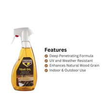 Bartoline Teak Oil Trigger Spray Wood Sealer Interior Exterior 500ML 15.18 per litre