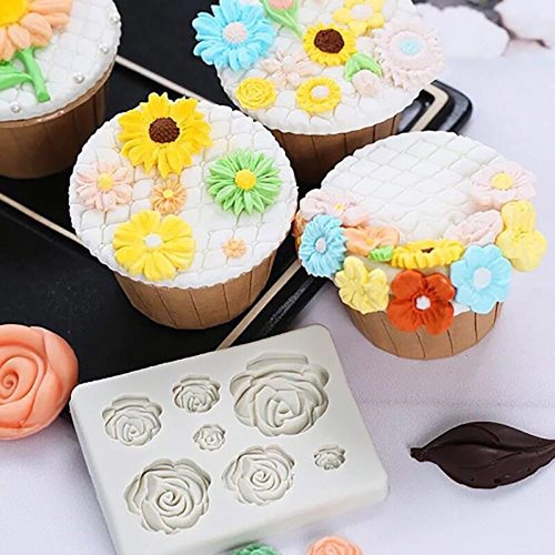 2PCS Rose Flowers silicone molds Cake Chocolate Mold wedding Cake Decorating ... - Picture 9 of 9