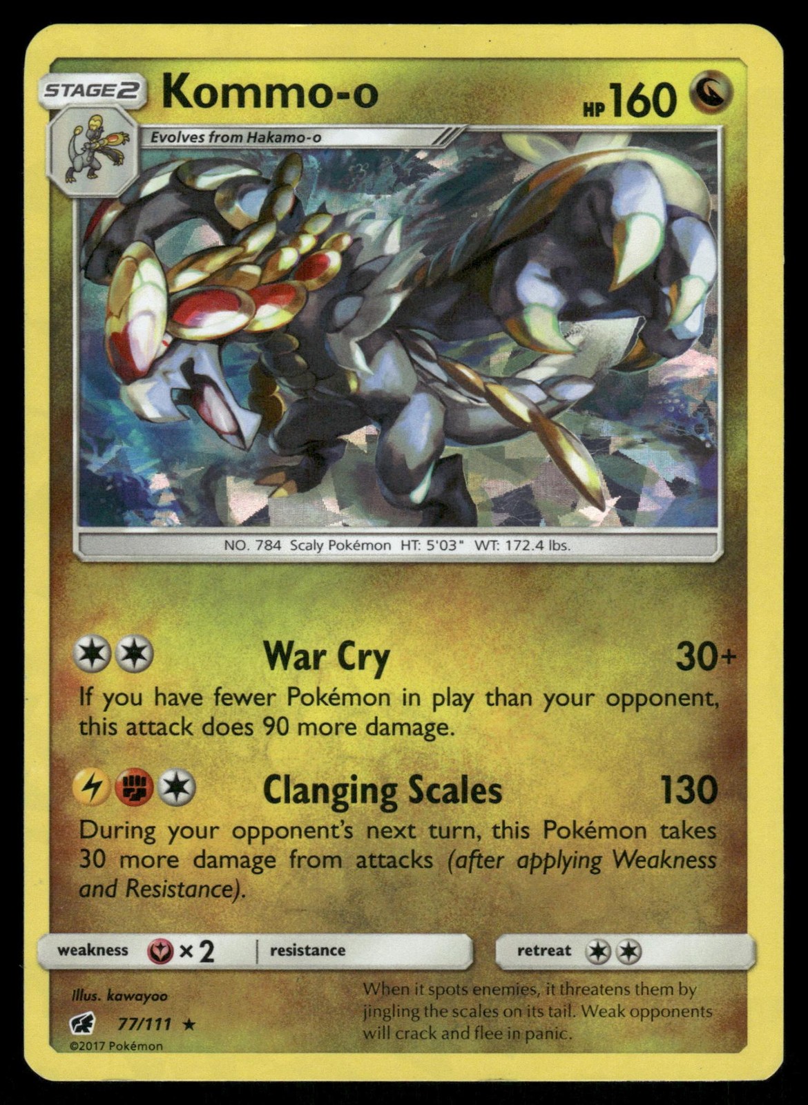 Kommo-o 77/111 Rare Crimson Invasion Pokemon Lightly Played