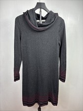 Max Studio Women's Winter Dress Grey Black Maroon Career Size Small Long Sleeve