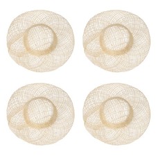 4 Pcs Miniature Doll Straw Hats, Size M, 3 Inches for Dollhouse DIY Craft