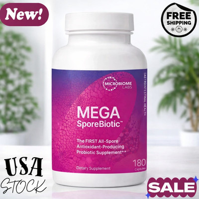 Mega Sporebiotic 180 Capsules Microbiome, Gut Health Probiotic Men And Women