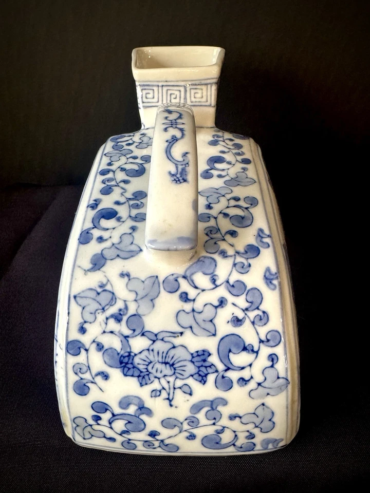 "Antiguo urinario cama maceta cámara azul y blanco porcelana china 9""D" Foto 4 de 4