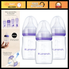 Anti-Colic Baby Bottles 5oz, BPA-Free, Slow Flow Nipples, NaturalWave Design, 3
