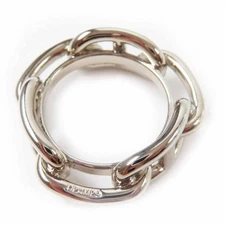 HERMES Lucade Chain D Ancre Scarf Ring Metal Silver with Box Ladies