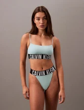 Calvin Klein Womens Intense Power Micro High Leg Thong in Ether Size Small