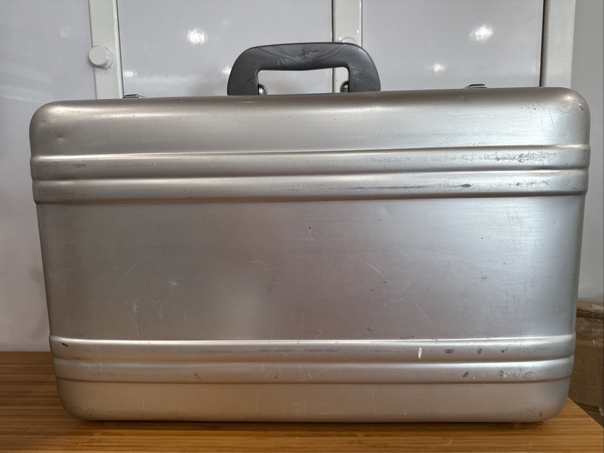 Vintage Zero Halliburton Aluminum Red Lining Carry On
