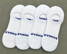 Unisex 4 Pairs BOMBAS Women's athletic No Show Socks Cushion Size Med White