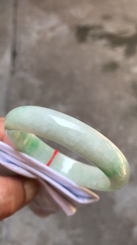 55.4mm Natural Icy Green Jadeite Jade Bracelet Burmese Jade Bracelet Bangle - Video 1 of 1