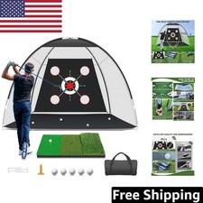 10x7FT Golf Practice Net with Target Mat - Perfect for Indoor Outdoor Training