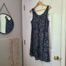 Vtg 90s Floral Stretch Sheer Mesh Sheath Dress Sz M Grey Fairy Grunge Whimsy Y2k
