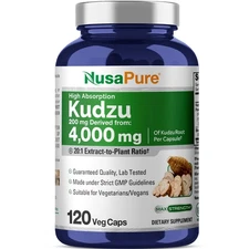 NusaPure Kudzu Root 20:1 Extract, 200 mg Equivalent to 4,000mg - 120 Veggie Caps