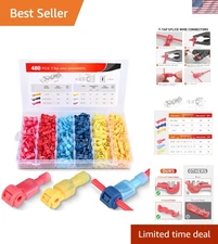Versatile 480PCS Self-Stripping T-Tap Electrical Connectors with Storage Case