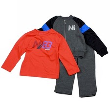 Nautica Infant Boy's 3-Piece Black Fleece Long Sleeve  Pant Outfit Sz: 12M