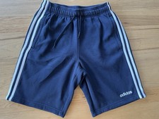 Men s Adidas Navy Blue White 3 Stripes Cotton Fleece Athletic Shorts Size S
