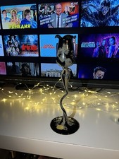 Edler Glasleuchter/Blumenvase – Mundgeblasen & Handgeformt-Schwarz-Weiß Design