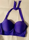 Halterneck Bikini Top in Purple/Blue Size