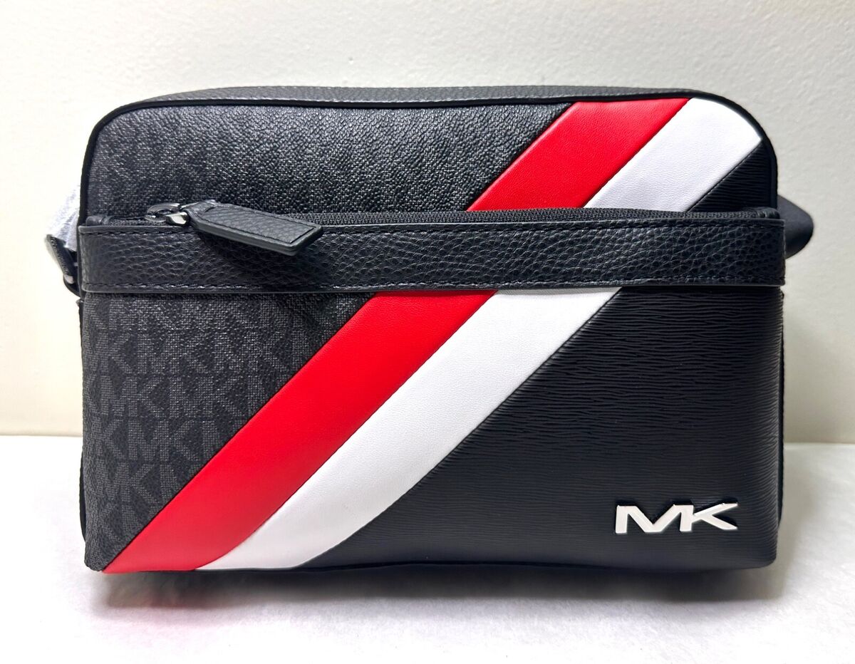 Michael Kors Men Cooper Black White Red MK logo East West Michael Kors Men Cooper Black White Red MK logo East West